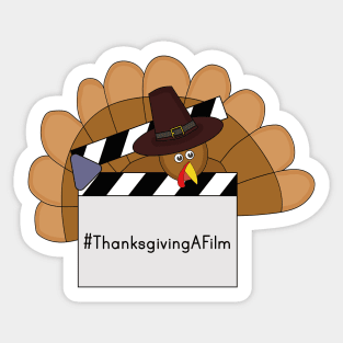 Thanksgiving A Film Turkey and Clapperboard Sticker